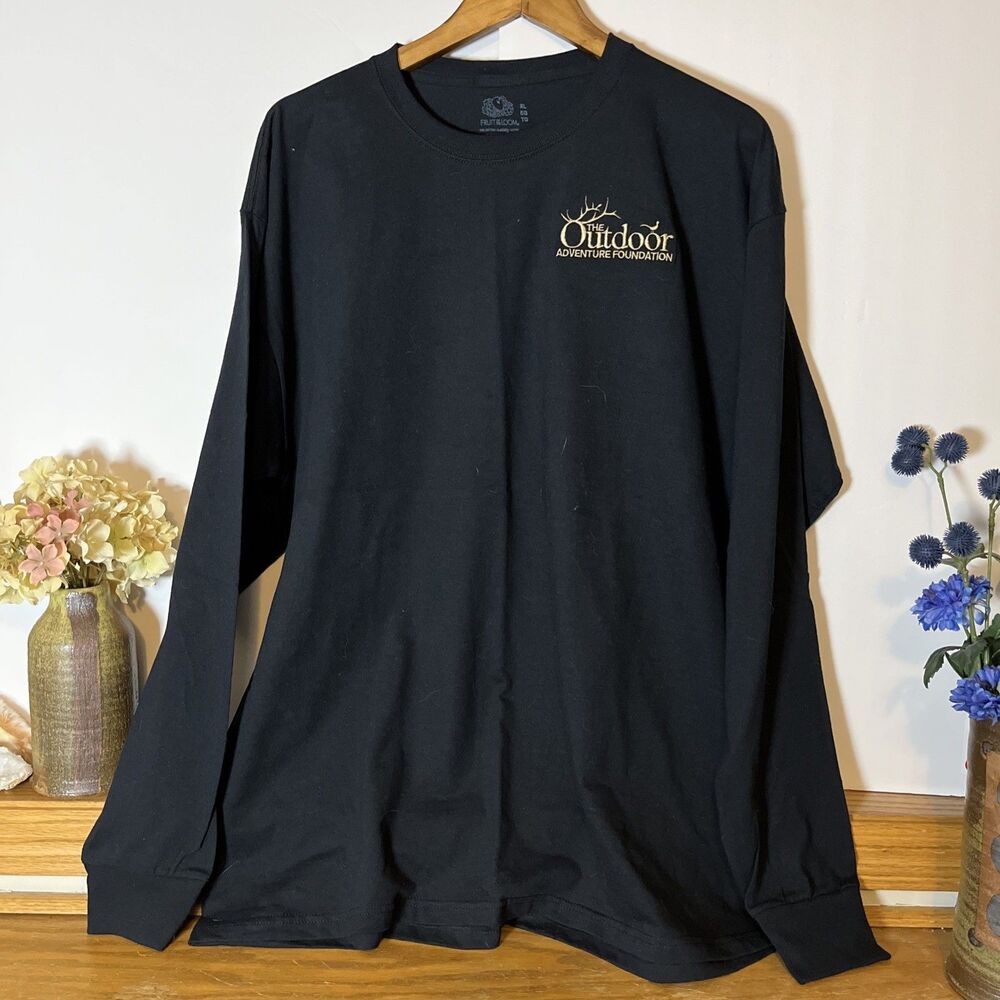 Outdoor Adventure Foundation Men’s Black Long Sleeve Shirt XL Casual Tee